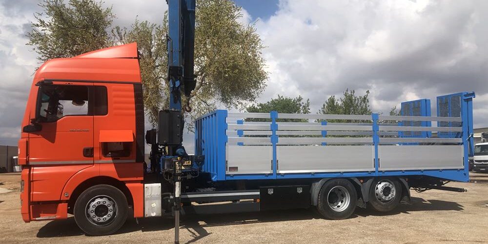 camion pluma con rampas