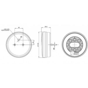 piloto trasero led 135 mm croquis